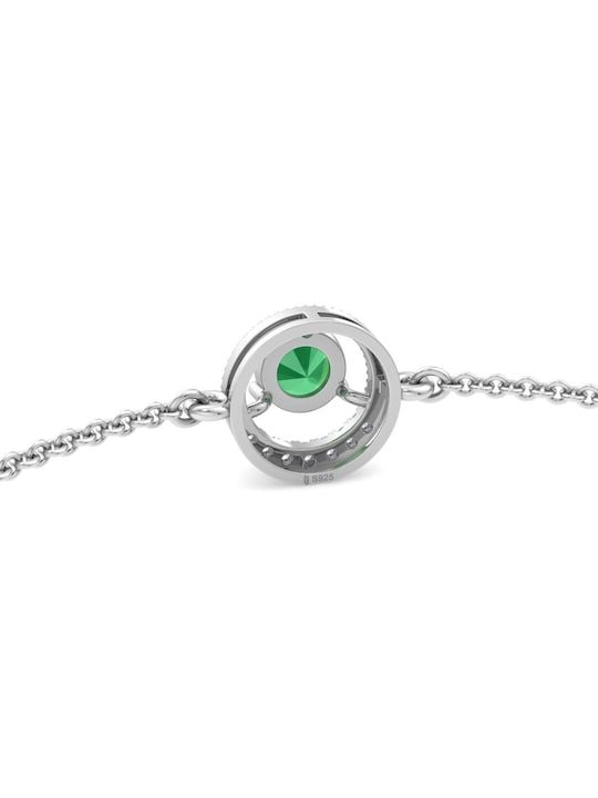 Rhodium-Plated CZ-Studded Circular shaped Adjustable Link Bracelet - Inddus Jewelry