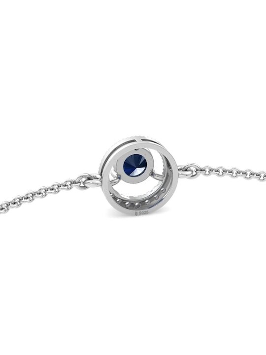 Rhodium-Plated CZ-Studded Circular shaped Adjustable Link Bracelet - Inddus Jewelry