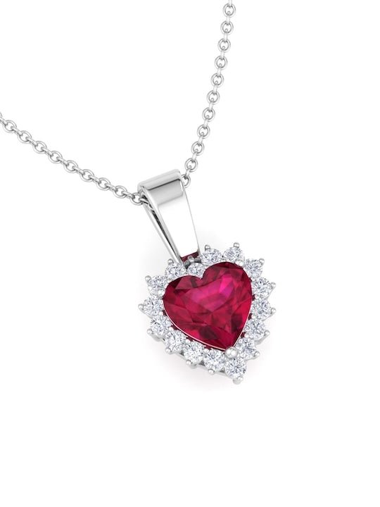 Rhodium-Plated CZ-Studded Pendant With Chain - Inddus Jewelry