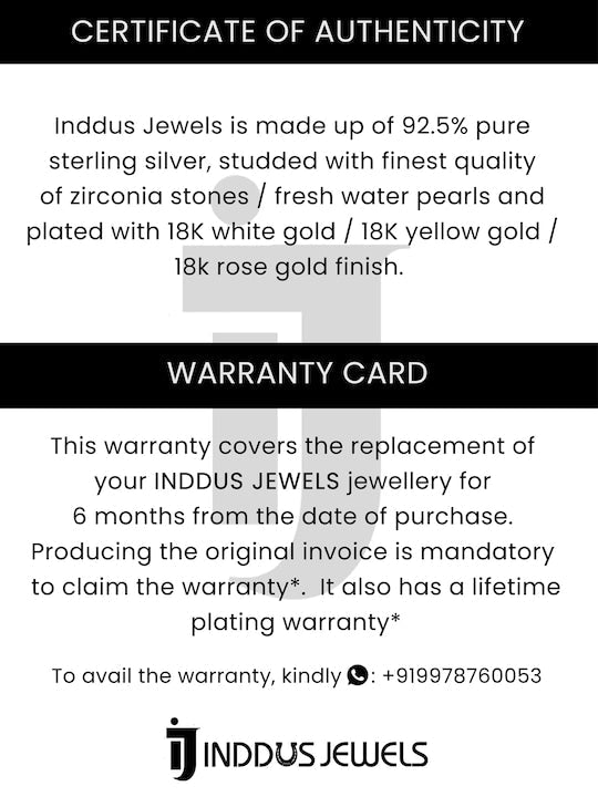 Rhodium-Plated Oval Shaped CZ Studs Earrings - Inddus Jewelry