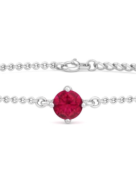 Rhodium-Plated Sterling Silver CZ-Studded Circular Adjustable Link Bracelet - Inddus Jewelry