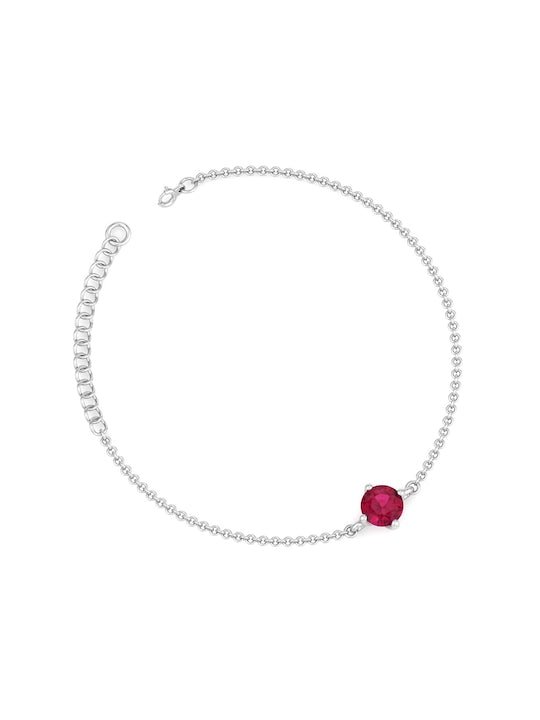 Rhodium-Plated Sterling Silver CZ-Studded Circular Adjustable Link Bracelet - Inddus Jewelry