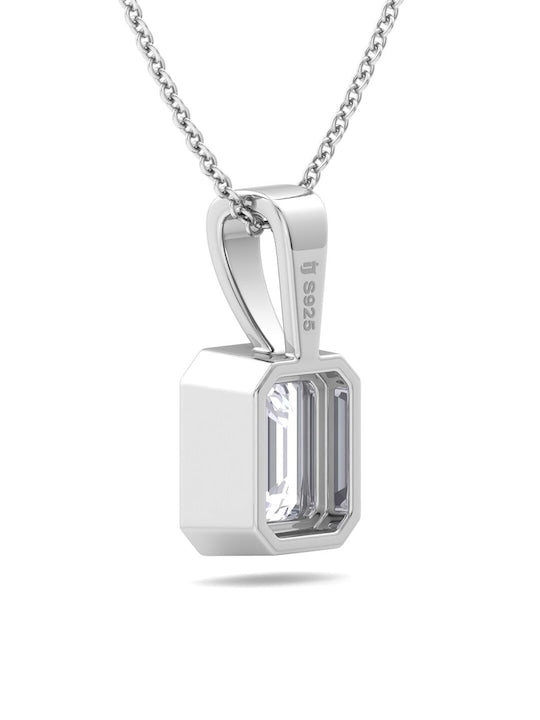 Sterling Silver Rhodium-Plated CZ Necklace - Inddus Jewelry