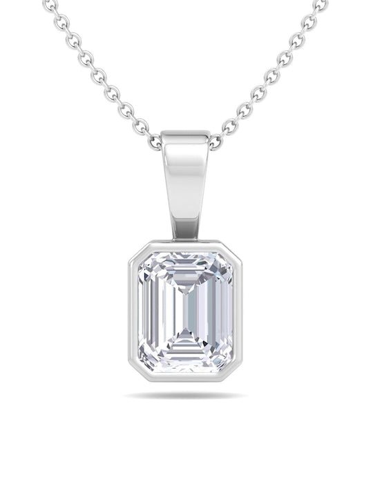 Sterling Silver Rhodium-Plated CZ Necklace - Inddus Jewelry