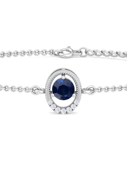 Women 925 Sterling Silver Cubic Zirconia Link Bracelet - Inddus Jewelry