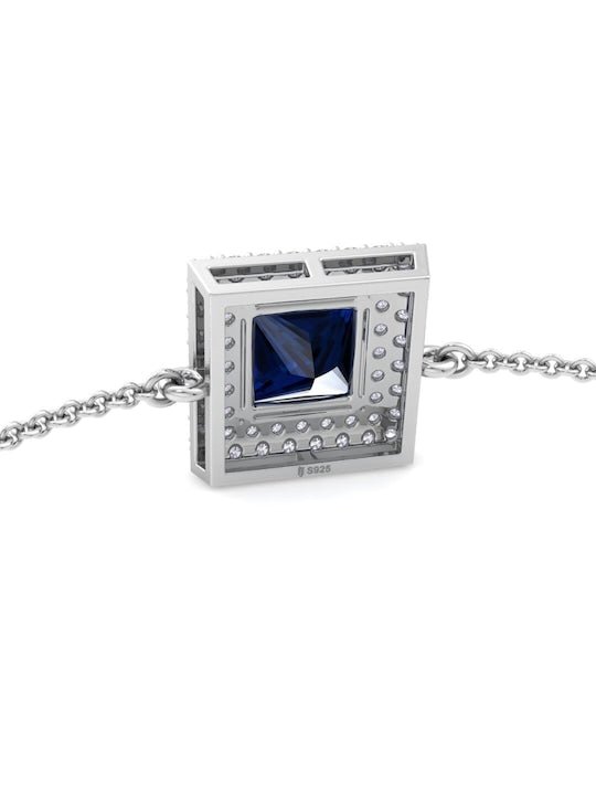 Women 925 Sterling Silver Cubic Zirconia Link Bracelet - Inddus Jewelry