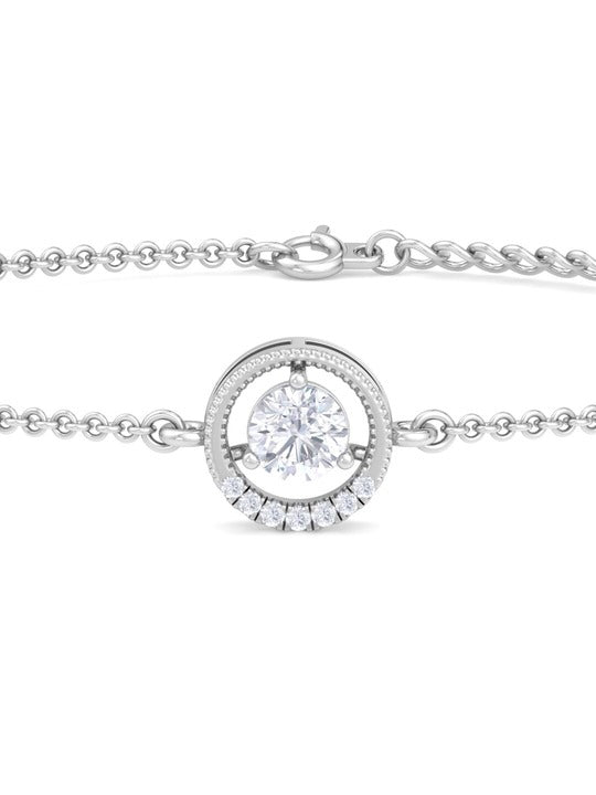 Women 925 Sterling Silver Cubic Zirconia Link Bracelet - Inddus Jewelry