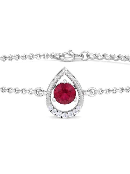 Women 925 Sterling Silver Cubic Zirconia Link Bracelet - Inddus Jewelry