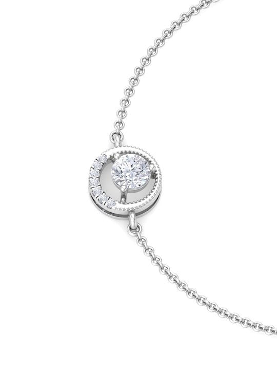 Women 925 Sterling Silver Cubic Zirconia Link Bracelet - Inddus Jewelry