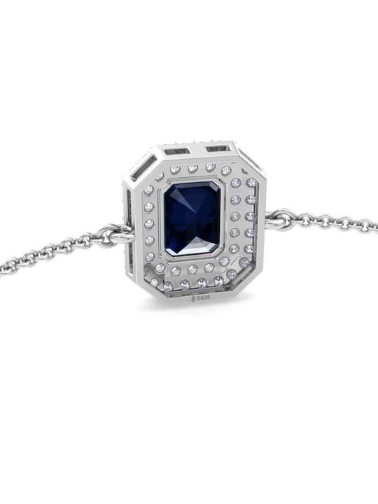 Women Rhodium-Plated CZ Link Bracelet - Inddus Jewelry