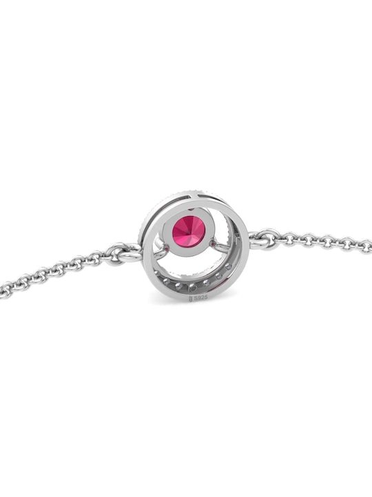 Women Rhodium-Plated CZ Link Bracelet - Inddus Jewelry