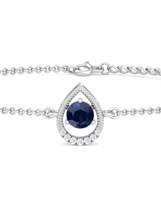 Women Rhodium-Plated CZ Link Bracelet - Inddus Jewelry