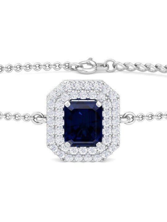 Women Rhodium-Plated CZ Link Bracelet - Inddus Jewelry