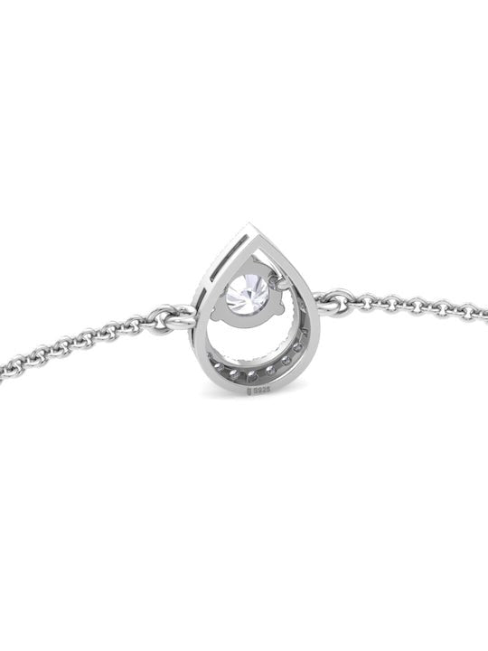 Women Rhodium-Plated CZ Link Bracelet - Inddus Jewelry