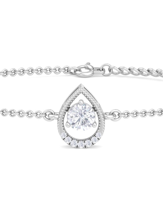 Women Rhodium-Plated CZ Link Bracelet - Inddus Jewelry