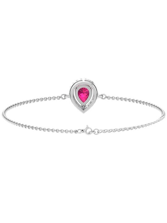 Women Sterling Silver Cubic Zirconia Link Bracelet - Inddus Jewelry